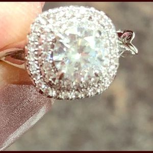 Swarovski Crystal double halo ring
